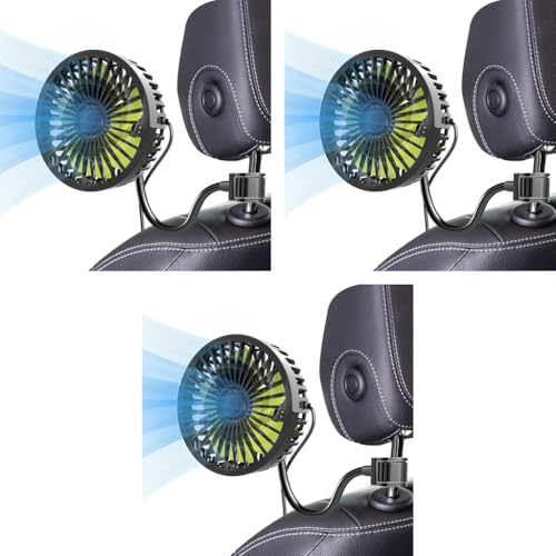 Verilux® USB Fan for Car Back Seat Headrest Mounted 5V Mini with 3 Speed Flexible Arm Switch Controller for Baby Passengers Plug and Play 3PCS Verilux® USB Fan for Car Back Seat Headrest Mounted 5V Mini with 3 Speed Flexible Arm Switch Controller for Baby Passengers Plug and Play 3PCS
